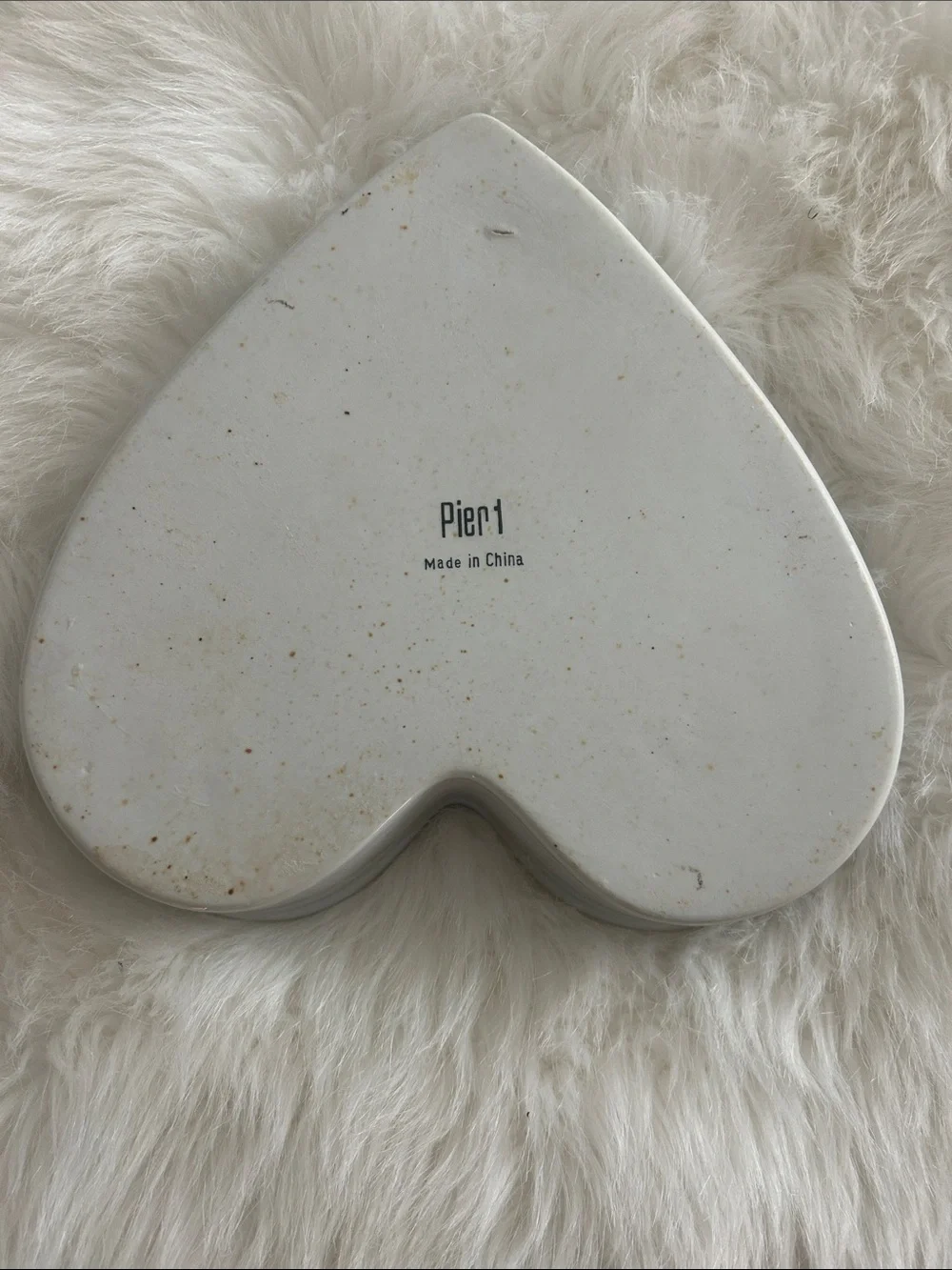 Pier 1 White Heart-Shaped Ceramic Dish